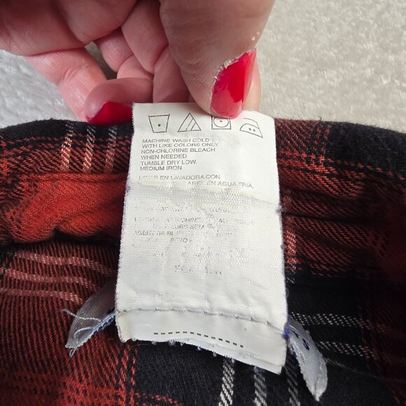 Wrangler Western Top Mens XLT Red Plaid Flannel Thick Thrashed Western Ranch - Picture 12 of 14